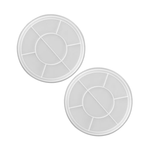 WEKAMOS 2 Stück Runde Silikonform für DIY Aufbewahrungstablett Gießform für Obst Snacks und Dekoration Glatte Oberfläche Vielseitig für Epoxidharz und Bastelprojekte Geeignet von WEKAMOS
