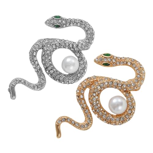 WEKAMOS 2 Stück Schlangenbrosche Schlangenzubehör Schlangenschmuck Für Frauen Schlangennadel Wendel Broschen Für Frauen Schlangen-brosche Frauen Broschennadeln Legierung von WEKAMOS