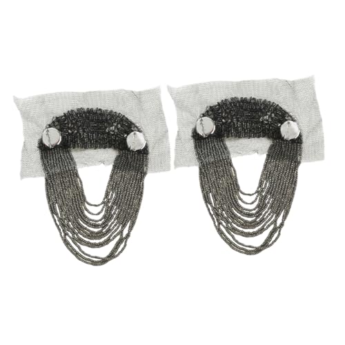WEKAMOS 2 Stück Schulterfransen Für Jacken Vintage Quaste Epauletten Schulterketten Für Damen Anzug Epauletten Perlenkette Schulter Quaste von WEKAMOS