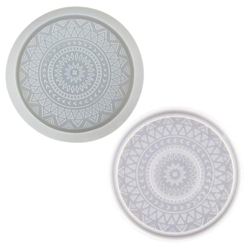 WEKAMOS 2 Stück Silikon Untersetzer Form Teilig DIY Gießform Runde Muster Flexible Reißfeste Silikonform Tablett für Individuelle Tischdeko Abwaschbar und Langlebig für Kreative WEKAMOS 2 Stück Silikon Untersetzer Form Teilig DIY Gießform Runde Muster Flexible Reißfeste Silikonform Tablett für Individuelle Tischdeko Abwaschbar und Langlebig für Kreative von WEKAMOS