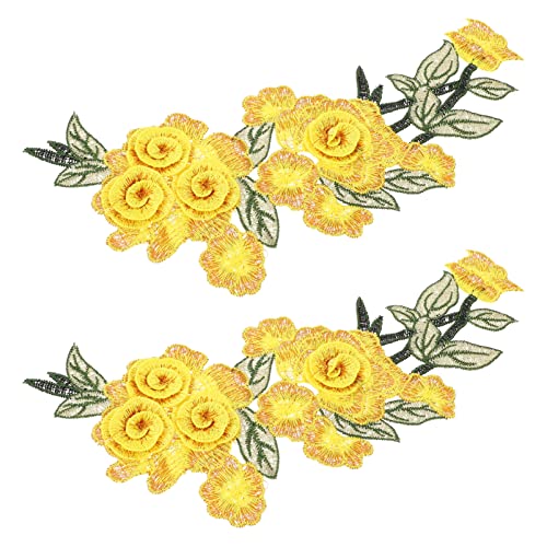 WEKAMOS 2 Stück Stickerei Patches Blumen Applikation zum Aufnähen DIY Craft Supply für Kleidung Taschen und Dekoration Wasserlösliches Design Gelb WEKAMOS 2 Stück Stickerei Patches Blumen Applikation zum Aufnähen DIY Craft Supply für Kleidung Taschen und Dekoration Wasserlösliches Design Gelb von WEKAMOS
