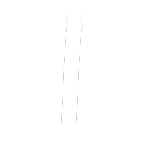WEKAMOS 2 Stück Teiliges Beading Needle aus Edelstahl Hochglanzpoliert Stabile DIY Perlennadeln für Schmuckherstellung Geeignet für Kleine Perlen und Rocailles zum Auffädeln von Perlen von WEKAMOS