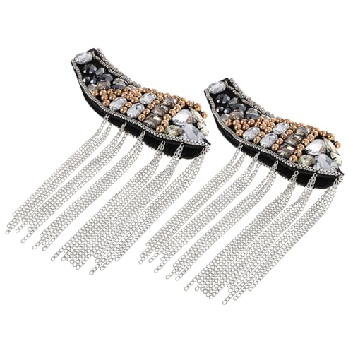 WEKAMOS 2 Stück Teiliges Goldene Schulterepauletten mit Quasten und Perlen Robuste Metallverarbeitung Dekorative Schulterpolster für Kostüme Punk Cosplay accessoires für Partys und WEKAMOS 2 Stück Teiliges Goldene Schulterepauletten mit Quasten und Perlen Robuste Metallverarbeitung Dekorative Schulterpolster für Kostüme Punk Cosplay accessoires für Partys und von WEKAMOS