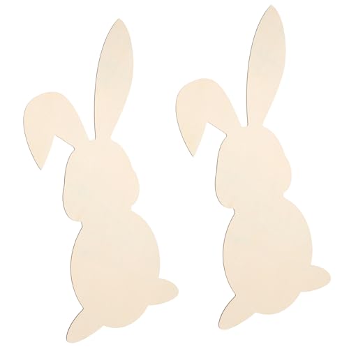 WEKAMOS 2 Stück Teiliges Osterhasen Holzdekor Natürlichem Holz Diy Bastelset Ab Jahren Langlebige Osterhasen zum Bemalen und Dekorieren für Frühling Zuhause und Klassenzimmer von WEKAMOS