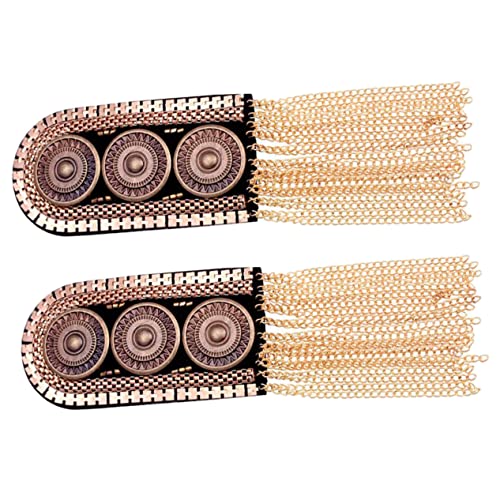 WEKAMOS 2 Stück Teiliges Quasten Schulterepaulette Abzeichen für Luxuriöse Metallverzierung mit Fransen Geeignet für Kostüme und Modebewusste Outfits von WEKAMOS
