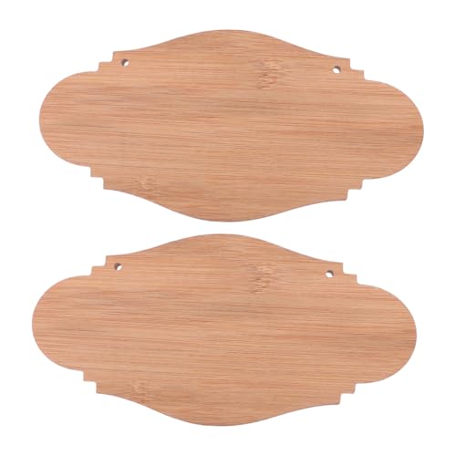 WEKAMOS 2 Stück Unbehandelte Holzschilder zum Aufhängen Blanko Holztafeln für DIY Dekoration Rustikale Holzplaketten zum Bemalen Geeignet für Restaurant und Heimdeko von WEKAMOS