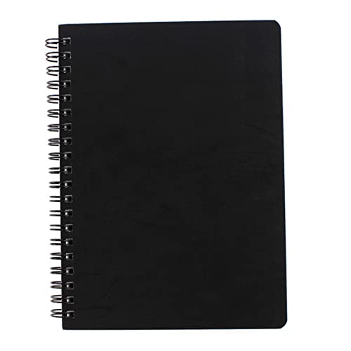 WEKAMOS 2 Stück Vintage Kraftpapier Spiral Notizbuch für Malen Zeichnen Schulbedarf Schwarzer Einband Brauner Einband Kreatives Notizbuch für Erwachsene von WEKAMOS