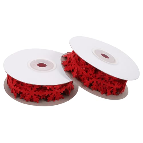 WEKAMOS 2 Stück Weihnachtsgeschenkband Schneeflockenmuster Rot Dekoratives Geschenkband Festliche Geschenkverpackung DIY Bastelband Weihnachtsdeko für Geschenkboxen und Party WEKAMOS 2 Stück Weihnachtsgeschenkband Schneeflockenmuster Rot Dekoratives Geschenkband Festliche Geschenkverpackung DIY Bastelband Weihnachtsdeko für Geschenkboxen und Party von WEKAMOS
