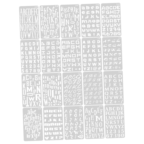 WEKAMOS 20 Blatt Teiliges Buchstaben Schablonen aus Kunststoff Wiederverwendbar für Malerei Holz und DIY Bastelprojekte Präzise Alphabet Stencils für Wand Möbel und Kreative Dekorationen WEKAMOS 20 Blatt Teiliges Buchstaben Schablonen aus Kunststoff Wiederverwendbar für Malerei Holz und DIY Bastelprojekte Präzise Alphabet Stencils für Wand Möbel und Kreative Dekorationen von WEKAMOS