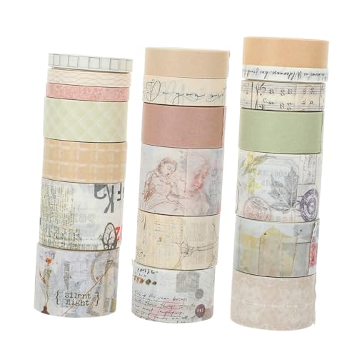 WEKAMOS 20 Rollen Washi Tape Vintage Stil Hand Account Tapes Scrapbook DIY Klebeband für Kreative Bastelarbeiten Leichte Reißfeste Dekoration für Journal Planer WEKAMOS 20 Rollen Washi Tape Vintage Stil Hand Account Tapes Scrapbook DIY Klebeband für Kreative Bastelarbeiten Leichte Reißfeste Dekoration für Journal Planer von WEKAMOS