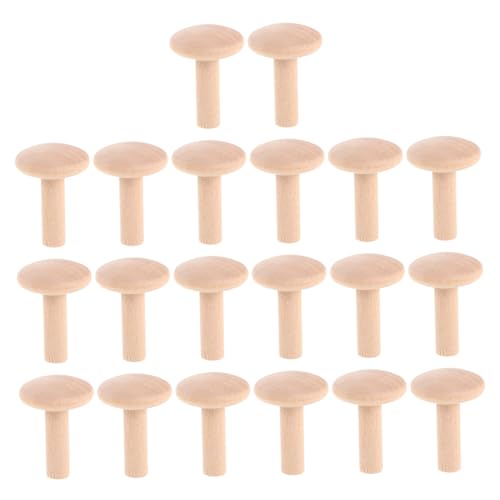 WEKAMOS 20 Stück Förmige Holz Dübel Kleine Natürliche Holznägel für Möbelreparatur DIY Bastelprojekte Kinderhandwerk Kreative Holzstifte von WEKAMOS