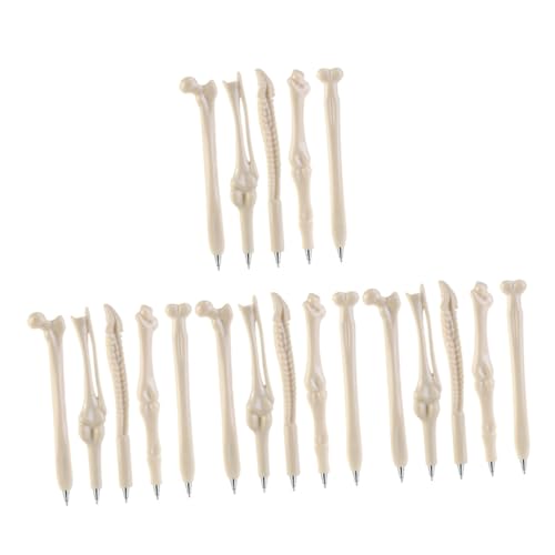 WEKAMOS 20 Stück Halloween Kugelschreiber Knochenform Einzigartige Realistische Schreibstifte mit Glatter Tragbare Leichte Stifte für Schüler Geschenkidee für Freunde von WEKAMOS