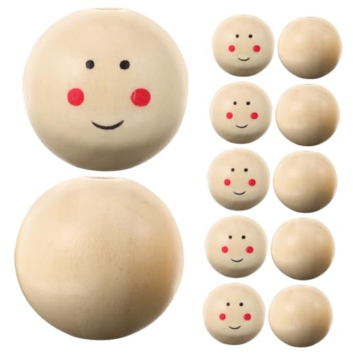 WEKAMOS 20 Stück Holzperlen mit Lachendem Gesicht Große Holz Doll Kopf Perlen Natürliche Farbe Lose Bastelperlen für Schmuckherstellung Schlüsselanhänger Armbänder DIY Zubehör WEKAMOS 20 Stück Holzperlen mit Lachendem Gesicht Große Holz Doll Kopf Perlen Natürliche Farbe Lose Bastelperlen für Schmuckherstellung Schlüsselanhänger Armbänder DIY Zubehör von WEKAMOS