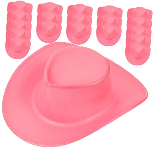 WEKAMOS 20 Stück Mini-Cowboyhut Cowboy-Hut kleine Cowboyhüte Party Miniatur cowboyhut doll Accessories puppenhauszubehör Mini-Hüte austauschbare Puppenhüte Rosa von WEKAMOS