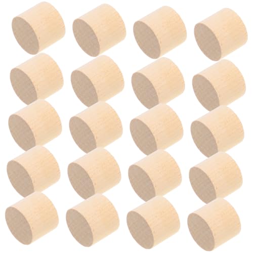 WEKAMOS 20 Stück Runde Holzblöcke Unbehandelt für DIY Bastelarbeiten Kreative Holzzylinder für Dekoration und Projekte von WEKAMOS