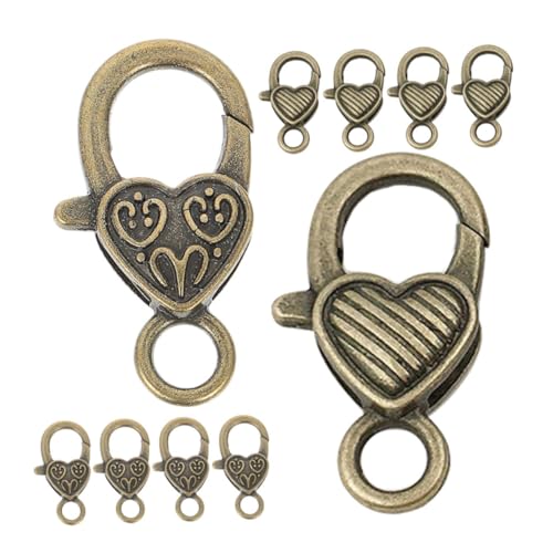 WEKAMOS 20 Stück Schlüsselanhänger Zubehör mit Herzform und Karabiner DIY Schlüsselringe mit Clip Haken für Handwerksprojekte und Aufbewahrung von Schlüsseln von WEKAMOS
