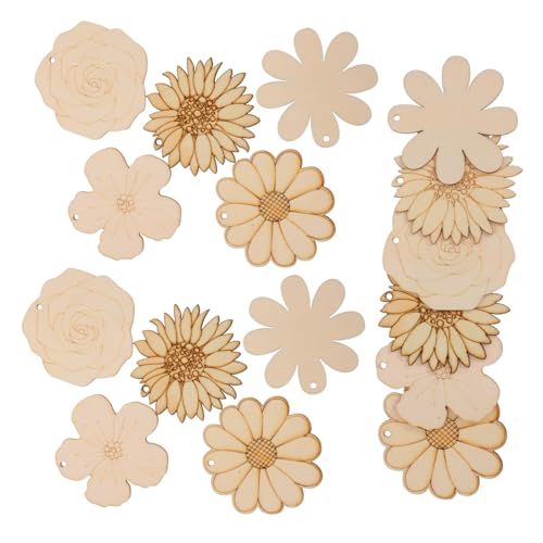 WEKAMOS 20 Stück Teiliges DIY Holzblumen mit Juteschnur Unbemalte Holzornamente zum Bemalen Holzanhänger für Kinderbasteln Kreative Holzfiguren zum Dekorieren und Aufhängen für WEKAMOS 20 Stück Teiliges DIY Holzblumen mit Juteschnur Unbemalte Holzornamente zum Bemalen Holzanhänger für Kinderbasteln Kreative Holzfiguren zum Dekorieren und Aufhängen für von WEKAMOS