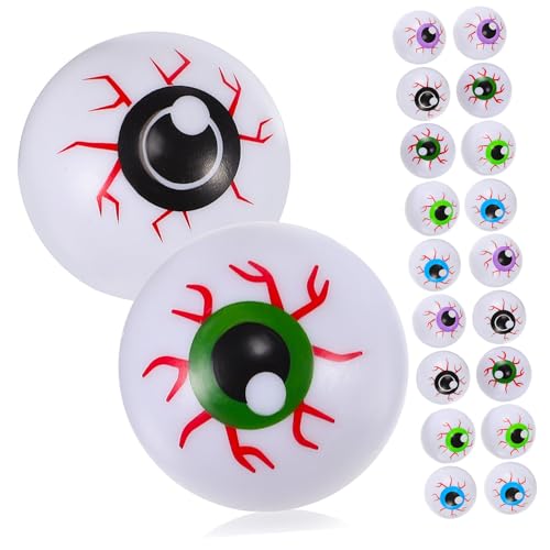 WEKAMOS 20 Stück Teiliges Halloween Deko mit Bunten Plastik Augäpfeln Realistische Gruselige Augenbälle aus Sicherem PP Material Vielseitige Party Mitgebsel für Halloween Atmosphäre und WEKAMOS 20 Stück Teiliges Halloween Deko mit Bunten Plastik Augäpfeln Realistische Gruselige Augenbälle aus Sicherem PP Material Vielseitige Party Mitgebsel für Halloween Atmosphäre und von WEKAMOS