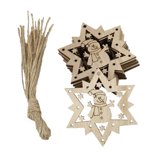 WEKAMOS 20 Stück Teiliges Holzanhänger Schneemann aus Hochwertigem Ausgeschnittenem Holz DIY Bastelset mit Lanyard als Weihnachtsdeko für Baum Fenster Tür und WEKAMOS 20 Stück Teiliges Holzanhänger Schneemann aus Hochwertigem Ausgeschnittenem Holz DIY Bastelset mit Lanyard als Weihnachtsdeko für Baum Fenster Tür und von WEKAMOS