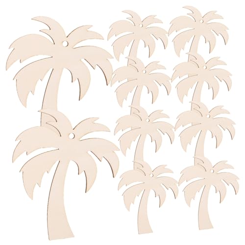 WEKAMOS 20 Stück Teiliges Holzscheiben Palmbaum motiv Unbemalte Holzanhänger aus Robustem Holz Sichere DIY Bastelmaterialien für Geschenkanhänger und Partydeko von WEKAMOS