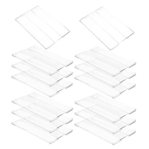 WEKAMOS 20 Stück Teiliges Klarer Acryl Preisschildhalter Flach Wandmontiert Platzsparend für Einzelhandel und Ausstellungen Transparentes Preisschild Regal für Professionelle Preisanzeige von WEKAMOS