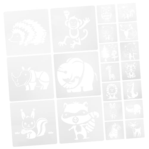 WEKAMOS 20 Stück Teiliges Kunststoff mit Niedlichen Tierfiguren Wiederverwendbar Vielseitig für Kinderhandwerk Zeichnen Scrapbooking und Kreative Bastelprojekte Geeignet von WEKAMOS