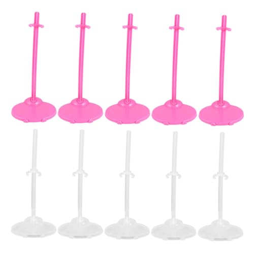 WEKAMOS 20 Stück Teiliges Puppenständer Stabiler Transparenter und Pinker Puppenhalter Universeller für Mädchen Langlebig und Sicher für Puppenfixierung und Display von WEKAMOS