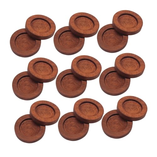 WEKAMOS 20 Stück Teiliges Runde Holz Ohrring Basis Cabochonfassung DIY Schmuckherstellung Rotbraun Vintage Holzunterlage mit Ohrstecker für Kreative Kopfaccessoires von WEKAMOS