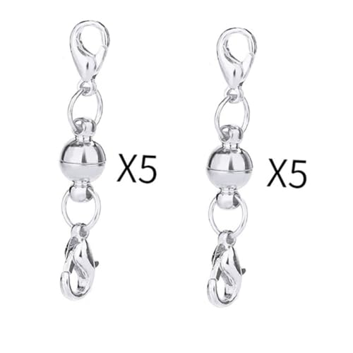 WEKAMOS 20 Stück Teiliges Runde Magnetverschluss Kugel Silber und Gold DIY Schmuckverschluss Armbandverschluss für Halsketten und Armbänder mit Starker Haltekraft WEKAMOS 20 Stück Teiliges Runde Magnetverschluss Kugel Silber und Gold DIY Schmuckverschluss Armbandverschluss für Halsketten und Armbänder mit Starker Haltekraft von WEKAMOS