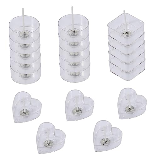 WEKAMOS 20 Stück Teiliges Set Teelichthalter Kunststoff mit Dochten Runde Quadratische und Herzförmige Teelichtbecher für Romantische Anlässe Hochzeiten und DIY Wiederverwendbar WEKAMOS 20 Stück Teiliges Set Teelichthalter Kunststoff mit Dochten Runde Quadratische und Herzförmige Teelichtbecher für Romantische Anlässe Hochzeiten und DIY Wiederverwendbar von WEKAMOS