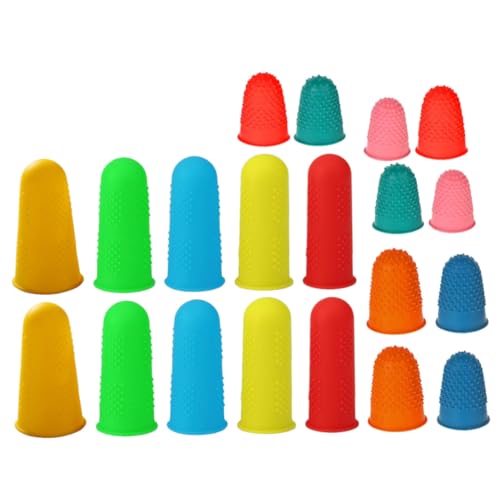 WEKAMOS 20 Stück Teiliges Silikon Rutschfest Verschleißfest Fingerlinge für Kleine Finger Flexibler Fingerschutz für Handwerk Schneidarbeiten und Alltagsschutz von WEKAMOS