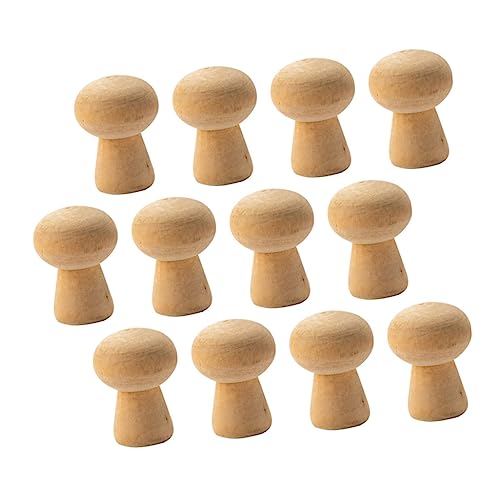 WEKAMOS 20 Stück Teiliges Unbemalter Holz Pilze für DIY Graffiti Dekoration Leere Pilzköpfe Holz für Kreative Bastelprojekte und Weihnachtsdeko von WEKAMOS