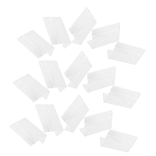 WEKAMOS 20 Stück Transparente Acryl Preisschild Halter Förmige Aufsteller für Geschäfte und Supermärkte Robust und Vielseitig Einsetzbar für Preispräsentation von WEKAMOS