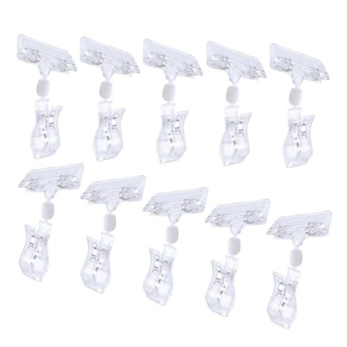 WEKAMOS 20 Stück Transparente Drehbare Preisschildhalter Klarer Clip Etikettenhalter für Supermarkt Regal Werbung Warenpräsentation Flexibel WEKAMOS 20 Stück Transparente Drehbare Preisschildhalter Klarer Clip Etikettenhalter für Supermarkt Regal Werbung Warenpräsentation Flexibel von WEKAMOS