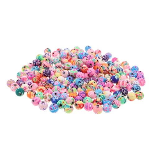 WEKAMOS 200 Stück Bunte Polymer Clay Blumen Perlen Runde Lose Spacer Beads Charm für DIY Schmuckherstellung Armbänder Halsketten Zubehör von WEKAMOS