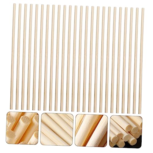 WEKAMOS 200 Stück Holzstäbe zum Basteln Runde Holzleisten Naturbelassen Gratfrei Vielseitig für DIY Projekte Foto Requisiten Hochzeits und Partydekorationen Pädagogisches Bastelmaterial von WEKAMOS