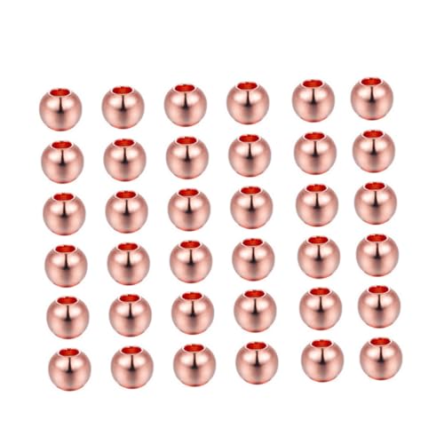 WEKAMOS 200 Stück Roségold Metall Buchstaben Perlen Glatte DIY Schmuck Bastelperlen für Armbänder Halsketten Schmuckherstellung und Zubehör von WEKAMOS