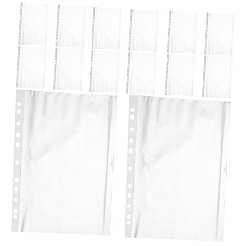 WEKAMOS 200 Stück Teiliges Punch Pockets Transparente Gelochte PVC Dateischutzhüllen mit Verschluss Flexible Loseblatt Aufbewahrung für Büro Schule und Dokumentenorganisation von WEKAMOS