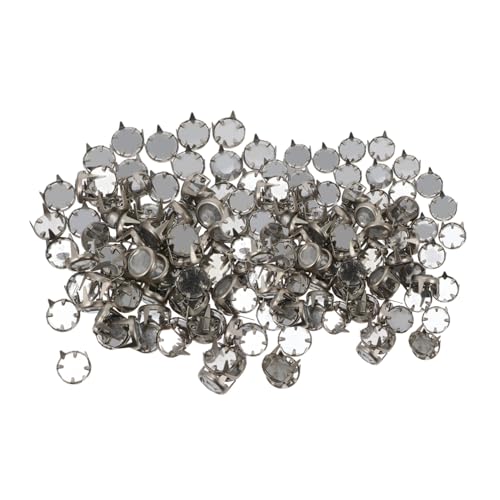 WEKAMOS 200 Stück Teiliges Strass Nieten Runde Krallen Nieten DIY Punk Diamond Rivets für Jeansjacke Kleidung Schuhe und Taschen Einfache Anwendung Vielseitige Dekoration von WEKAMOS