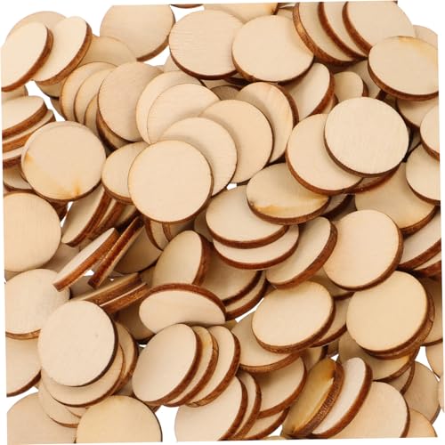 WEKAMOS 200 Stück Unbehandelte Rundholzscheiben DIY Holzstücken für Bastelprojekte Natürliche Holzplatten für Dekoration und Handarbeit von WEKAMOS