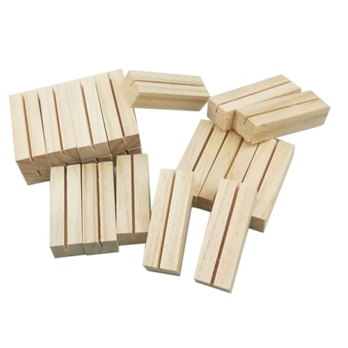 WEKAMOS 20Stücke Holz Fotoständer Memohalter für Tischdekoration für Hochzeiten Empfang und Büro Stabiler Kartenhalter für Visitenkarten und Persönliche Fotos WEKAMOS 20Stücke Holz Fotoständer Memohalter für Tischdekoration für Hochzeiten Empfang und Büro Stabiler Kartenhalter für Visitenkarten und Persönliche Fotos von WEKAMOS