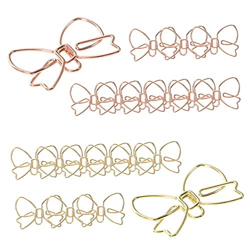 WEKAMOS 20Stücke Kreative Büroklammern Form von Schleifen Dekorative Mehrzweckpapierclips für Schule und Büro Starke Klemmkraft und Zuverlässige Roségold von WEKAMOS