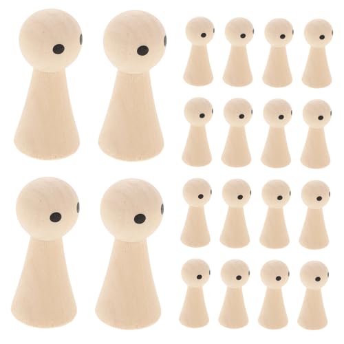 WEKAMOS 20Stücke Unvollendete Holz Klammerpuppen DIY Malerei Holzfiguren Bastelbedarf für Natürliche Holzpuppen zum Bemalen Heimdekoration und von WEKAMOS