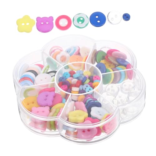 WEKAMOS 220 Stück Farbige Harzknöpfe Knöpfe Für Hosen Bunte Blumenknöpfe Zum Nähen Mantelknöpfe Bastelknöpfe Babyknöpfe Farbige Knöpfe Zum Basteln Augen Nähknöpfe Botones von WEKAMOS