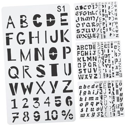 WEKAMOS 24 Blatt Wiederverwendbare Buchstaben schablonen aus Pet Robuste Malvorlagen für DIY kunst Kreative Handlettering schablonen für Erwachsene Geruchlos und Langlebig von WEKAMOS