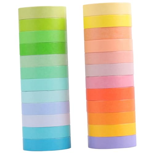 WEKAMOS 24 Rollen Washi Tape Buntes Regenbogen Klebeband für DIY Scrapbooking Basteln Papieraufkleber Leicht Klebend Rückstandsfrei Entfernbar Vielseitig für Planer und Dekoration WEKAMOS 24 Rollen Washi Tape Buntes Regenbogen Klebeband für DIY Scrapbooking Basteln Papieraufkleber Leicht Klebend Rückstandsfrei Entfernbar Vielseitig für Planer und Dekoration von WEKAMOS