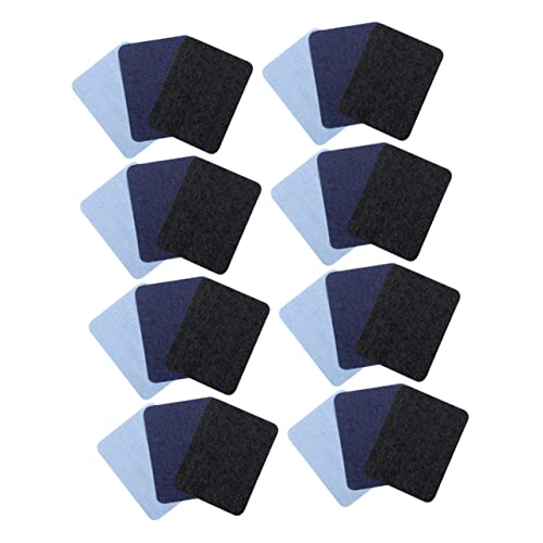 WEKAMOS 24 Stück Bügelflicken für Jeans und Kleidung Reparatur Patches Schwarz Dunkelblau und Hellblau Selbstklebend zum Aufbügeln für Kreative Bastelprojekte von WEKAMOS