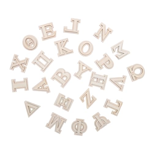WEKAMOS 24 Stück Teiliges Doppellagiges Holz-griechischalphabet Rustikale Buchstaben für DIY Wanddekoration Handwerksprojekte Klassische Wandkunst Holzbuchstaben für Zuhause von WEKAMOS