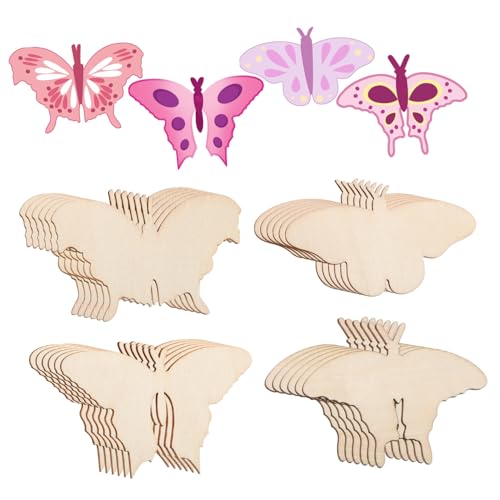 WEKAMOS 24 Stück Teiliges Holz Schmetterling Bastelset zum Bemalen Verschiedene Formen DIY Holzfiguren für Kreative Handwerksprojekte Langlebig und Vielseitig für Kindergeburtstag und WEKAMOS 24 Stück Teiliges Holz Schmetterling Bastelset zum Bemalen Verschiedene Formen DIY Holzfiguren für Kreative Handwerksprojekte Langlebig und Vielseitig für Kindergeburtstag und von WEKAMOS