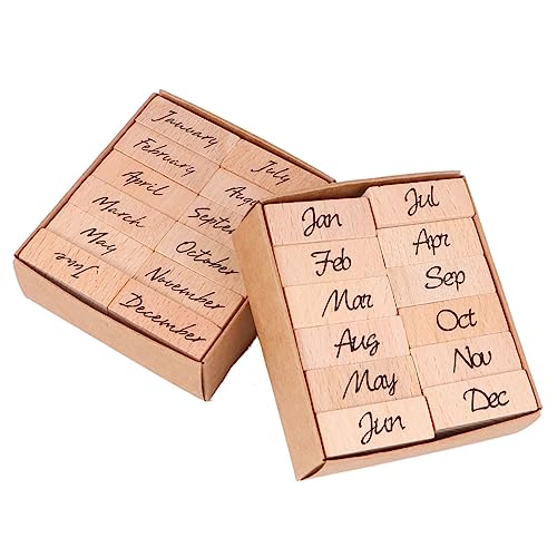 WEKAMOS 24 Stück Teiliges Holzstempel mit Monats und Abkürzungslettern Präzise Gravierte Gummistempel für Scrapbooking DIY Handbuch Dekoration Langlebige Holzblöcke Wiederverwendbar und WEKAMOS 24 Stück Teiliges Holzstempel mit Monats und Abkürzungslettern Präzise Gravierte Gummistempel für Scrapbooking DIY Handbuch Dekoration Langlebige Holzblöcke Wiederverwendbar und von WEKAMOS